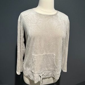 J Jill Pure Jill velour sweatshirt, large petite, taupe